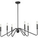 Kennedy 6 Light 36.75 inch Natural Black Linear Pendant Ceiling Light in No Shade